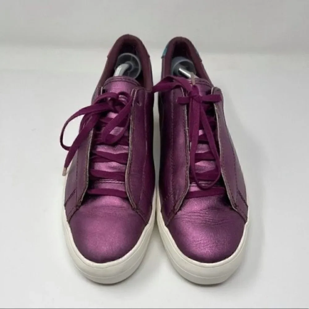 Keds womans platforms metallic purple leather us 7.5 BoxE
